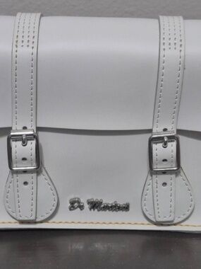 Dr. Martens White Mini Buckle Crossbody Satchel Bag